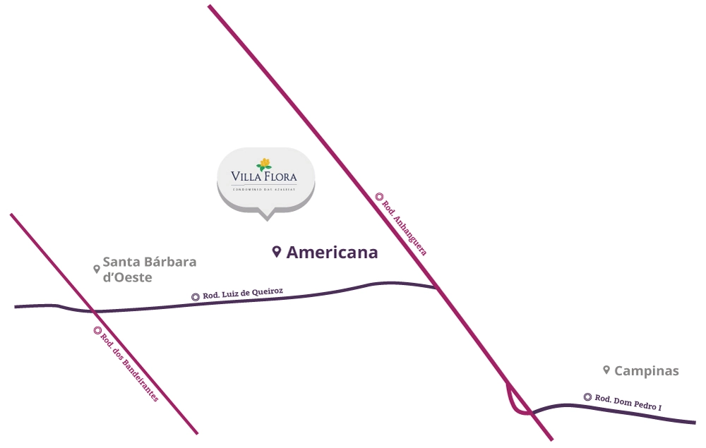 Mapa de localização Villa Flora Azaleias